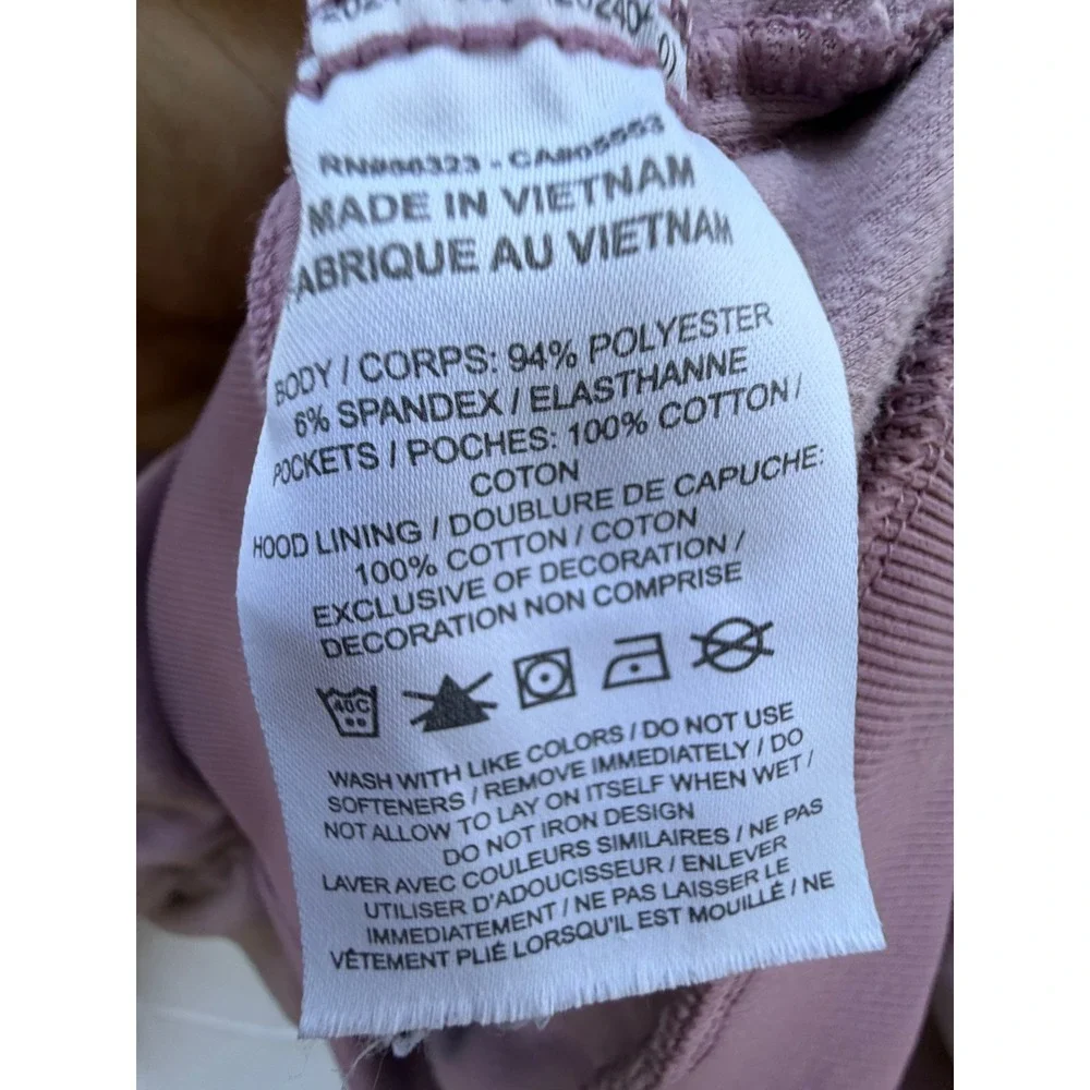 Nike Womens Velour Cropped Hoodie Mauve Purple Embroidered Logo Small